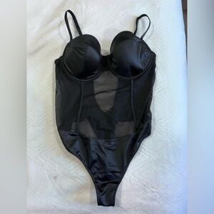 Auden Black Sheer Shapewear Bodysuit